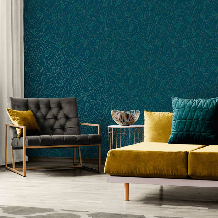 Papier peint kaleido - Bleu