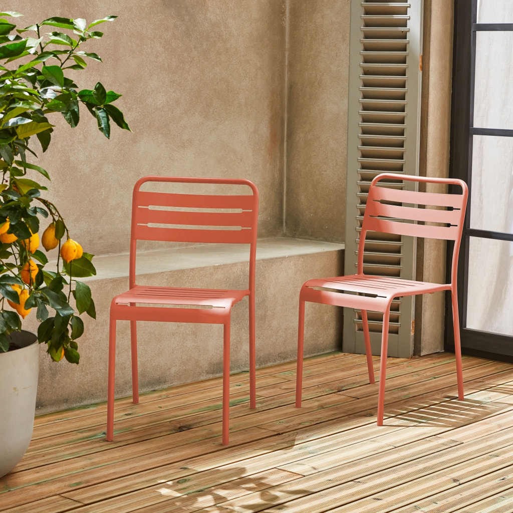 Chaise de jardin acier (lot de 2) AMÉLIA