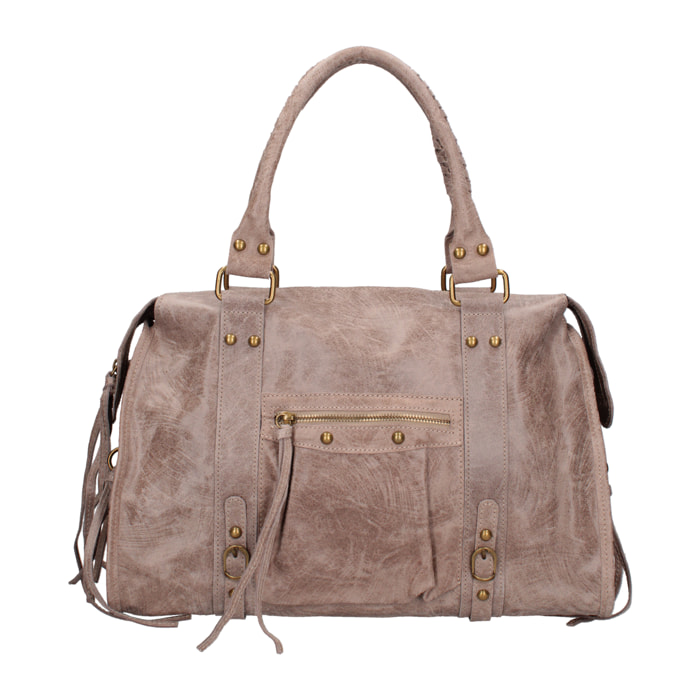 Borsa a spalla da donna - Modello Elara - Vera pelle - 41.0 x 28.0 x 13.0 cm