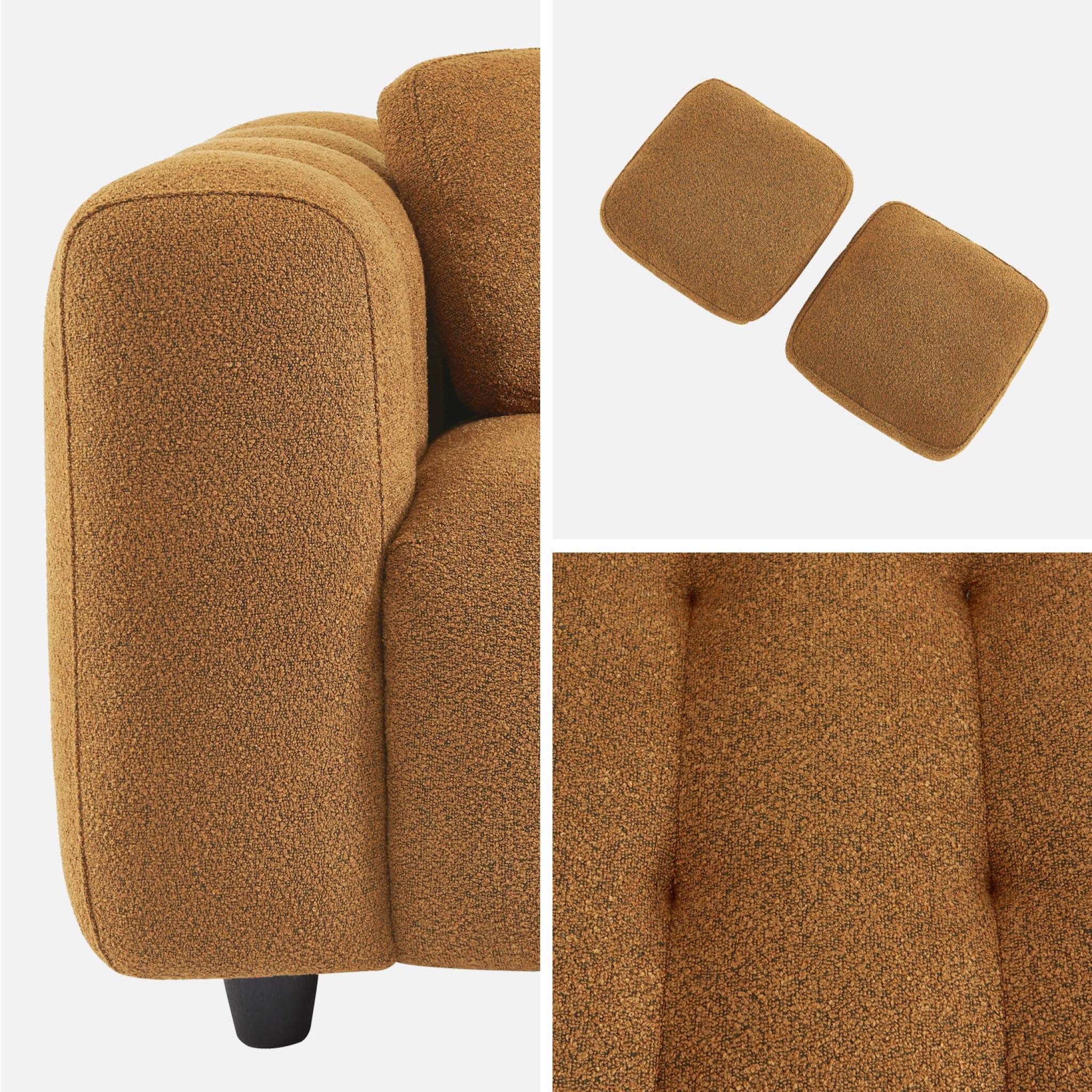 Canapé 2 places bouclette texturée capitonnée LEON