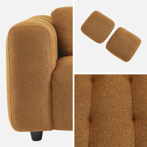 Canapé 2 places bouclette texturée capitonnée LEON