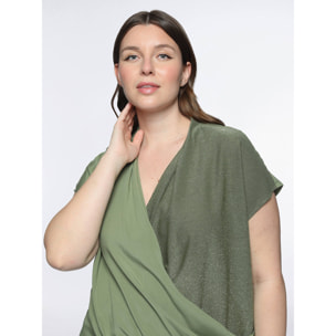 Fiorella Rubino - Blusa cruzada de viscosa ECOVERO™ - Verde