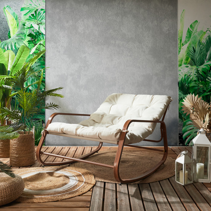 Fauteuil A Bascule Miami Imitation Bois