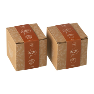 J-Line tasse - métal - brun - 2 boîtes de 2 pièces