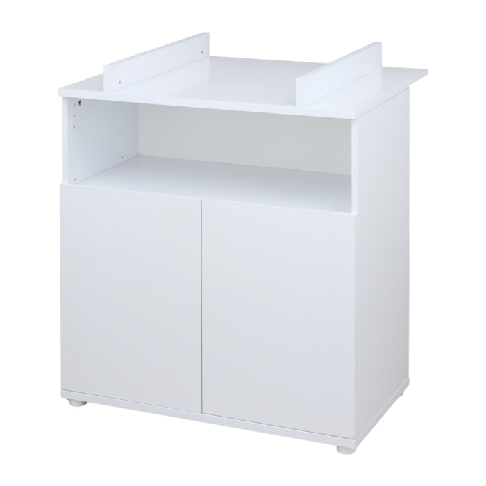 Commode à langer bébé 2 portes blanc ultra