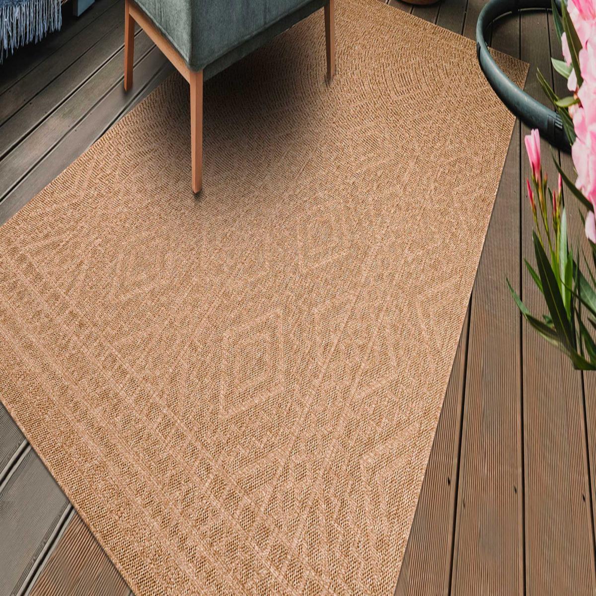 Tapis extérieur tissé kilim rectangle HERI