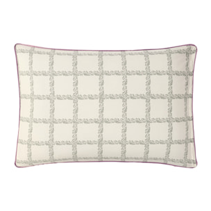 Taie d'oreiller imprimée en percale de coton, JARDIN SECRET