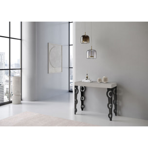 Console extensible 90x40/196 cm Karamay Small Cachemire cadre Anthracite