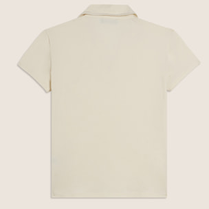 T-shirt Manica Corta con Scollo a V e Collo a Camicia