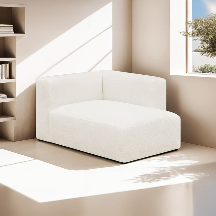 Méridienne d'angle à droite modulable en tissu bouclette - MODULO