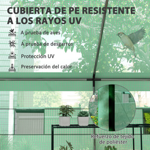 Invernadero de Exterior 6x3x2,8 m Invernadero de Túnel con 6 Ventanas Cubierta de PE Anti-UV y 2 Puertas Enrollables con Cremallera Invernadero para Jardín Patio Verde