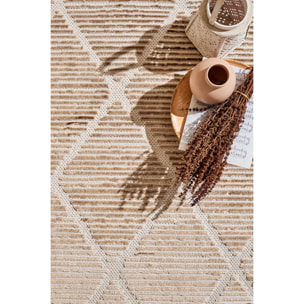 Tapis Loopin 321 beige 160x230 cm - Motif en relief - Indoor & Outdoor