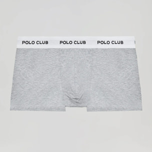 Pack de tres boxers negro,gris y blanco con logotipo Polo Club