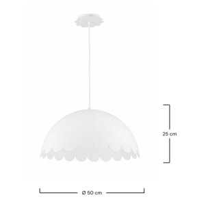 Suspension en métal blanc D50 cm - Flow