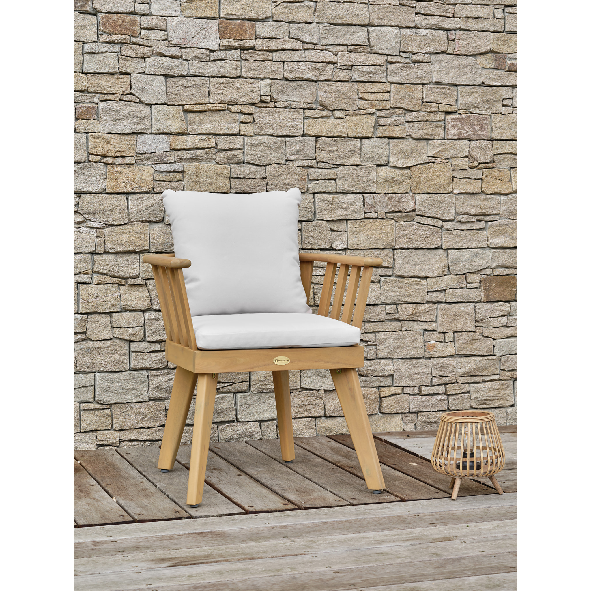 LISO - Fauteuil de jardin avec coussins - Acacia