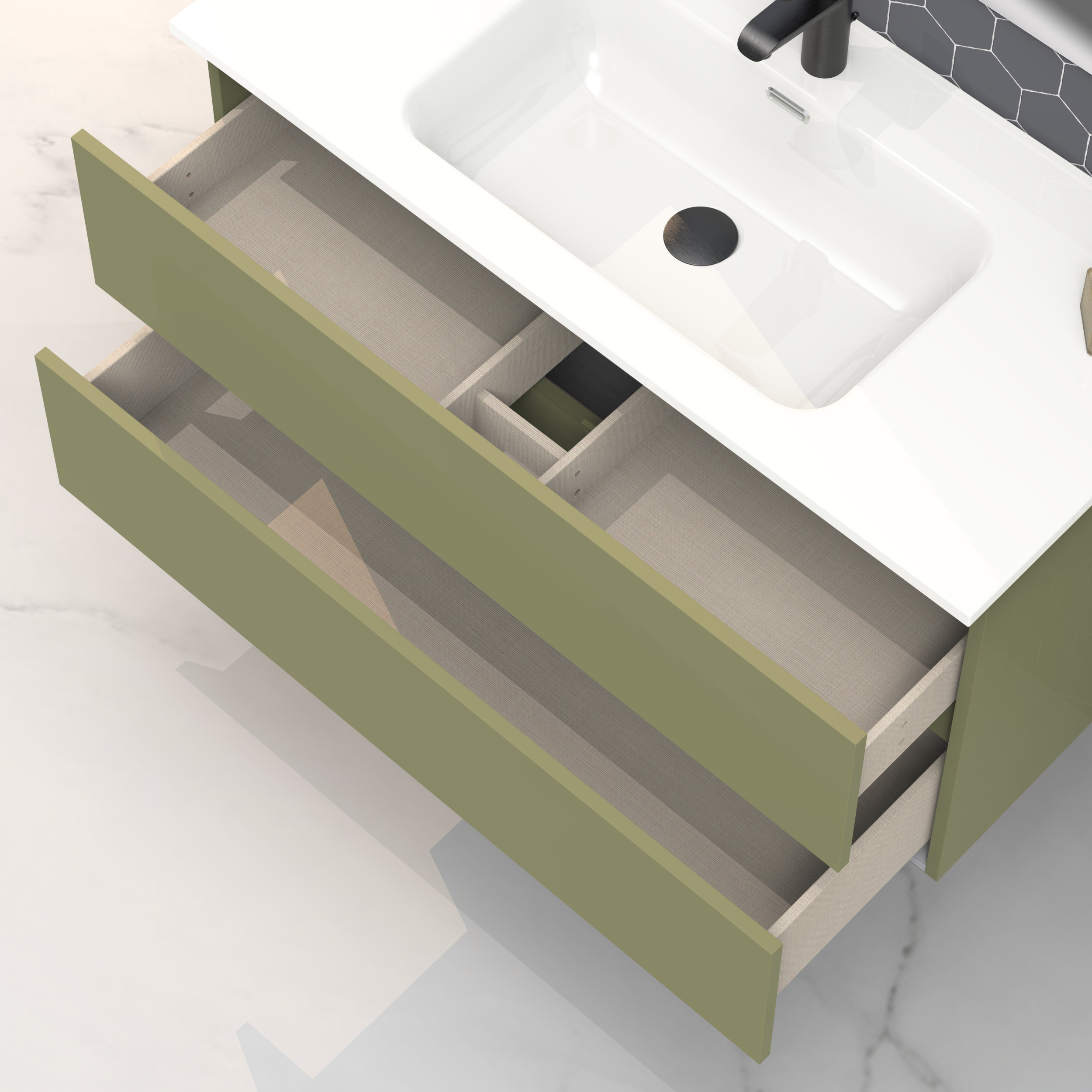 Conjunto de baño IRONA 2C, 80cm, incluye lavabo y espejo