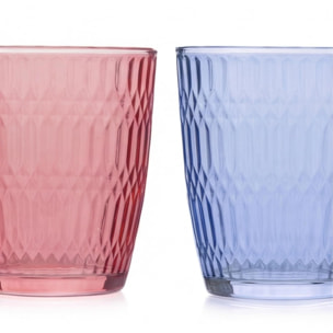 Set 6 bicchieri acqua colorati in vetro 31 cl, design moderno ed elegante, bicchieri resistenti per bibite cocktail e succhi, vetro certificato per alimenti senza piombo, lavabili in lavastoviglie