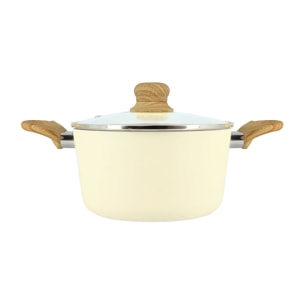Faitout en revêtement céramique 20cm crème - tous feux COLORAMA