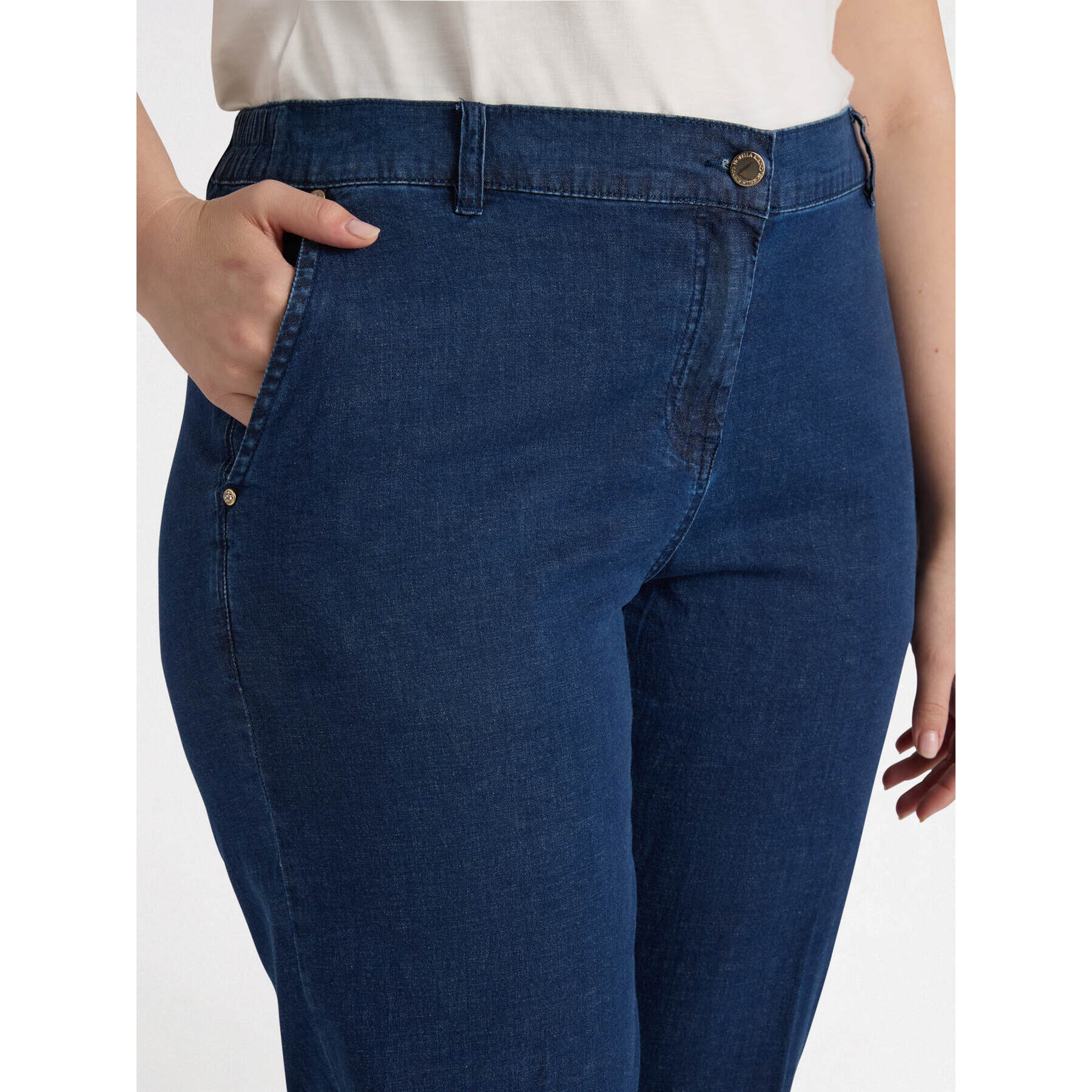 Fiorella Rubino - Jeans balloon con tasche all'americana - Blu