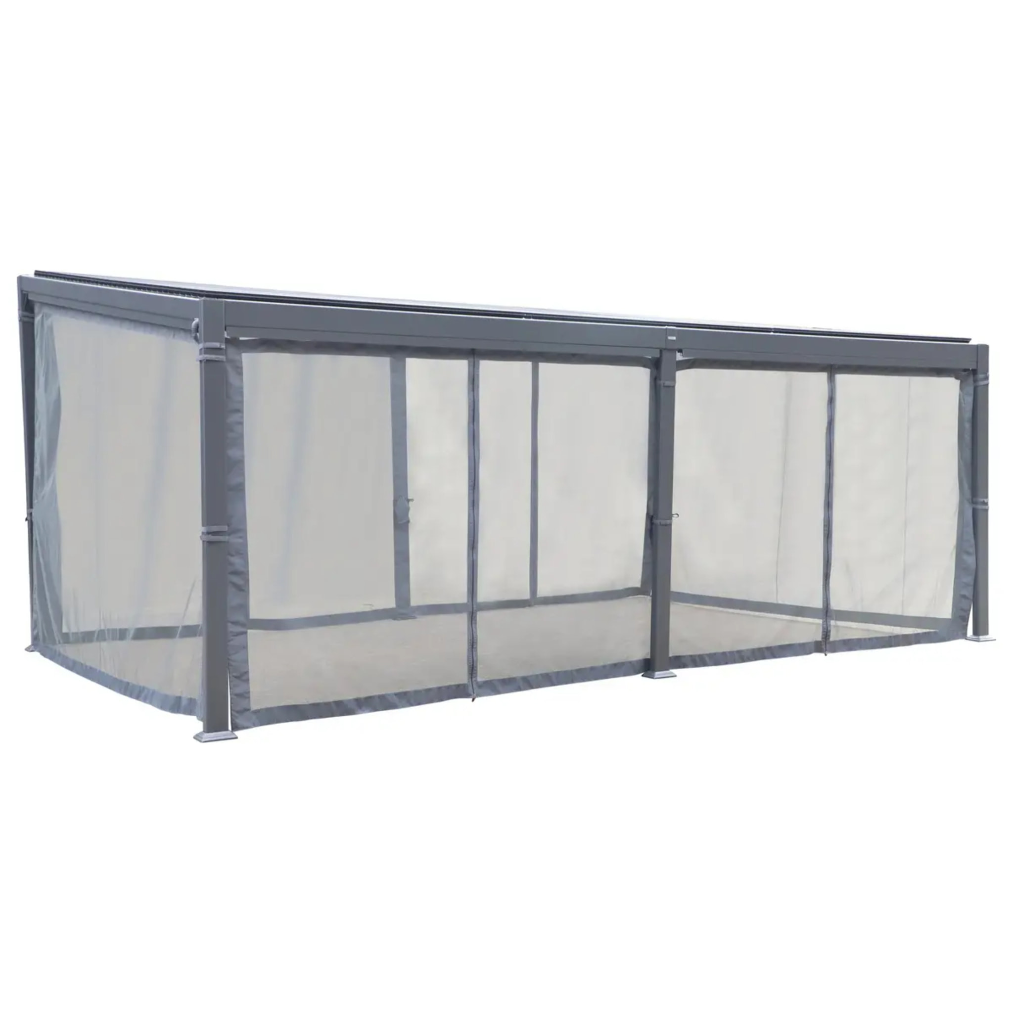 Moustiquaire pour pergola bioclimatique "Avila" graphite 6 x 3,5m en polyester