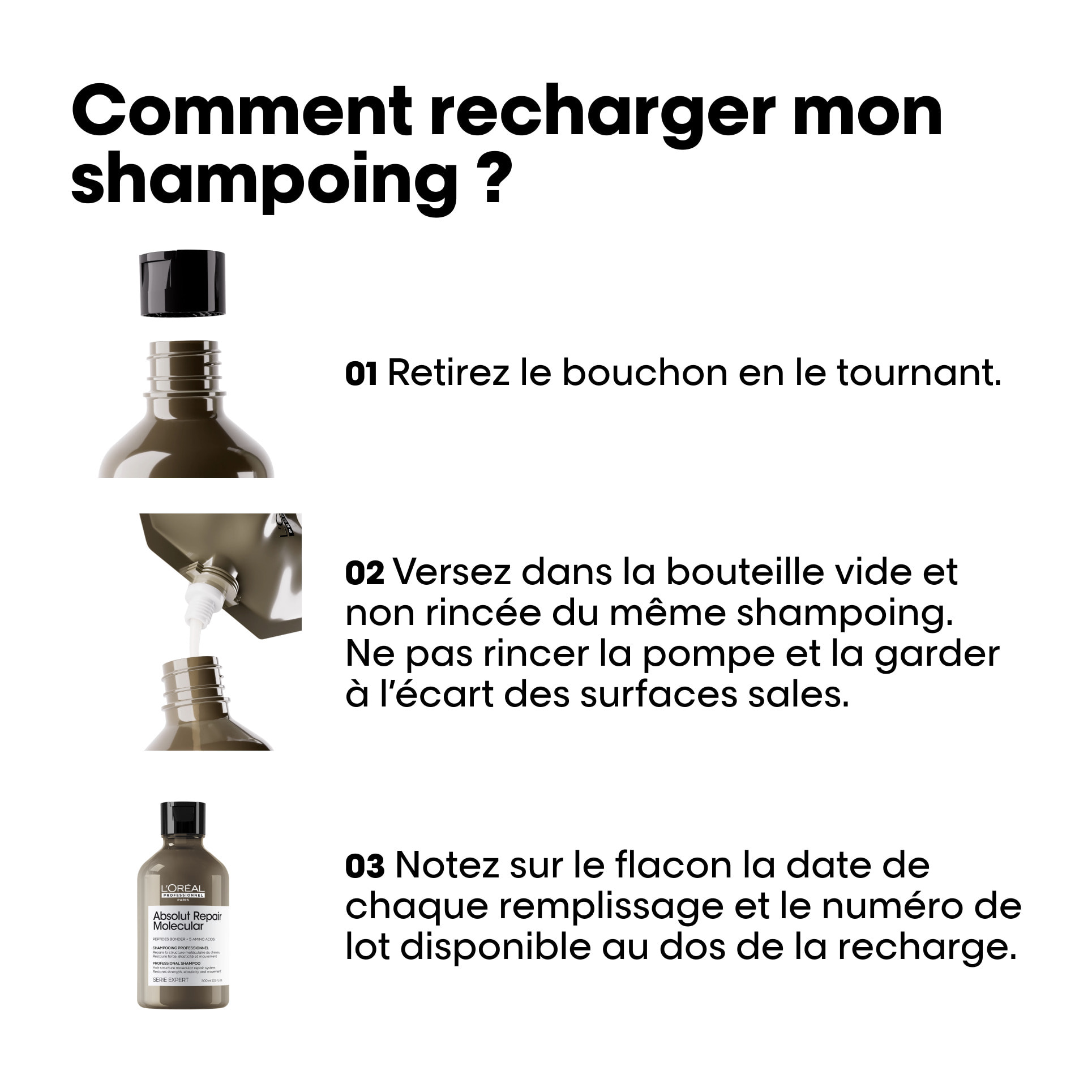 L'Oréal Professionnel Absolut Repair Molecular Eco-recharge Shampoing 500ml