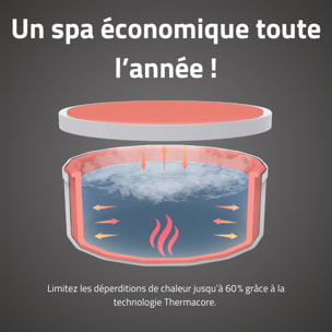 Bestway Spa semi rigide rond Lay-Z-Spa Toronto Smart AirJet Thermacore avec WiFi 5-7 personnes