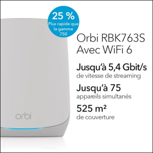 Routeur Wifi NETGEAR ORBI RBK763S Mesh Wifi AX5400