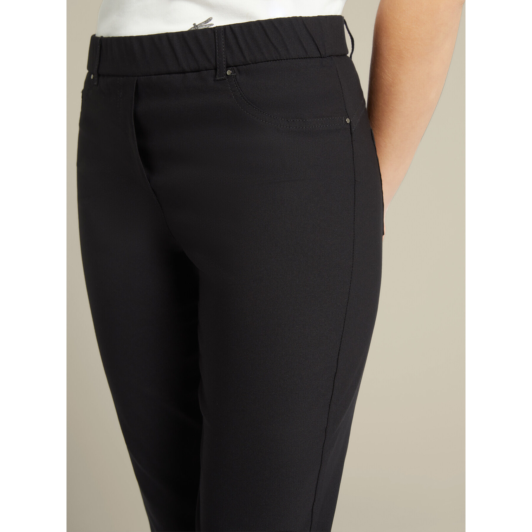 Elena Mirò - Pantalones skinny stretch de viscosa ECOVERO™ - Negro