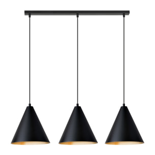 Lampada a sospensione REBEL in acciaio nero e oro