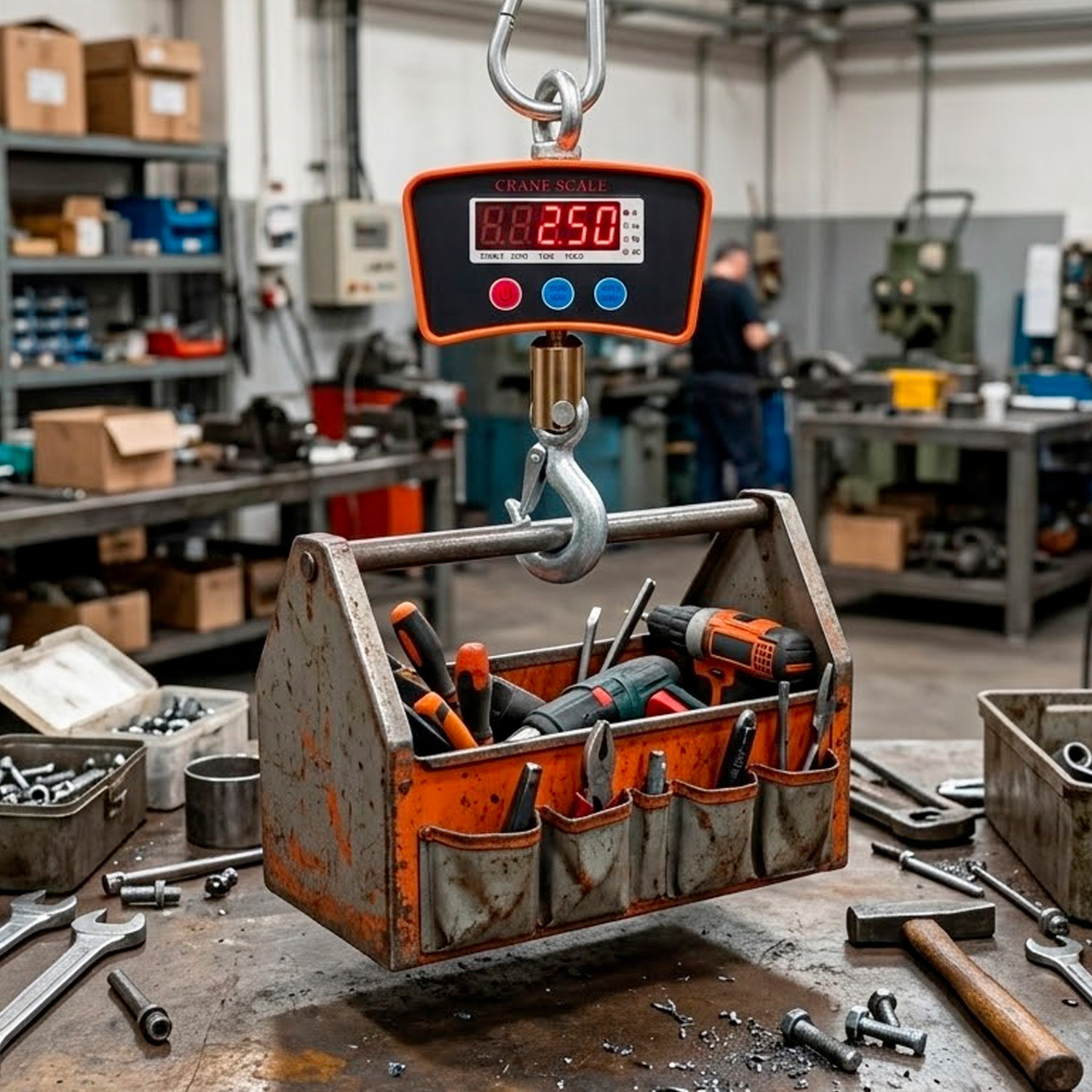 Bilancia Dinamometro da Gru 1000 kg Laredo Con Gancio Industriale In Acciaio Inox Digitale LED a Sospensione Bilancia Industriale Professionale