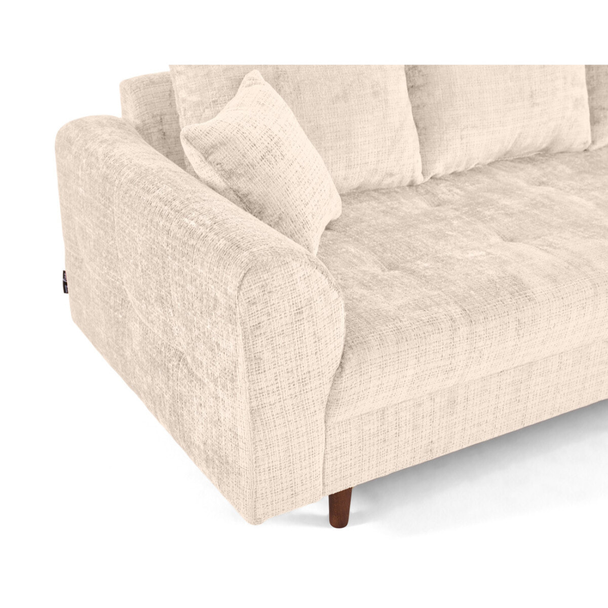 Rune - canapé droit 2 places en velours texturé - Beige