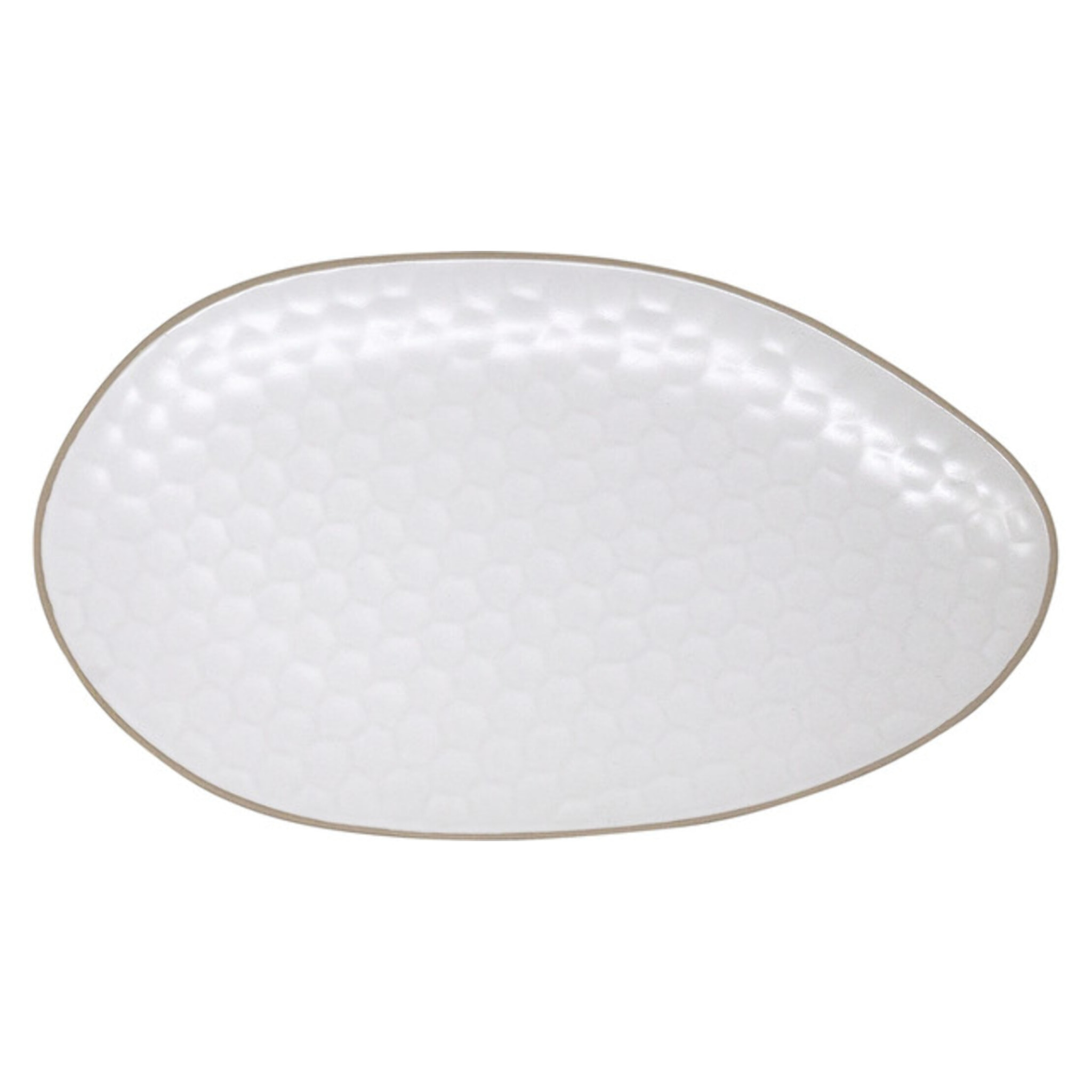 Piatto da portata ovale Impronte in stoneware