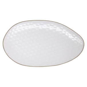 Piatto da portata ovale Impronte in stoneware