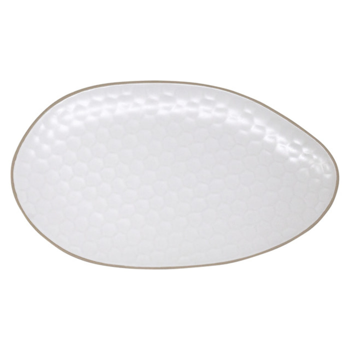 Piatto da portata ovale Impronte in stoneware