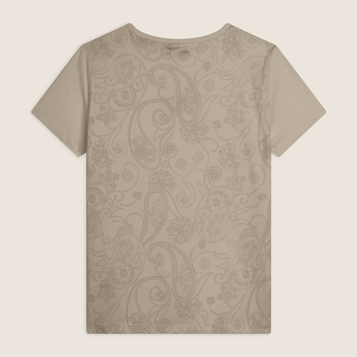 T-shirt donna in jersey con retro fantasia paisley