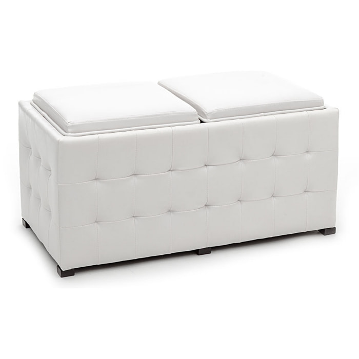 Oresteluchetta doppio pouf poggiapiedi LOWELL WHITE Bianco