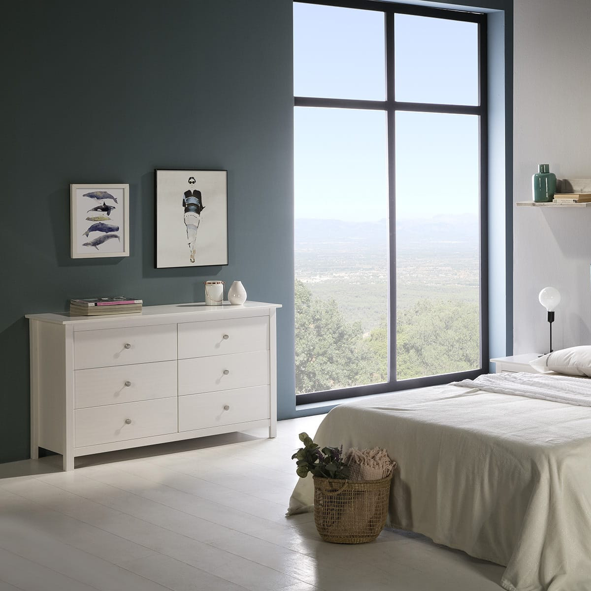 Commode 6 tiroirs en pin massif - ELTON