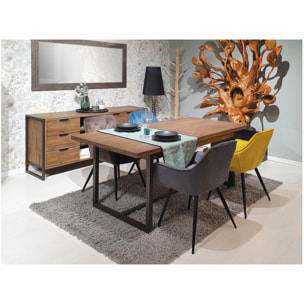 Table de repas extensible en bois et métal L180/220cm - POSITANO