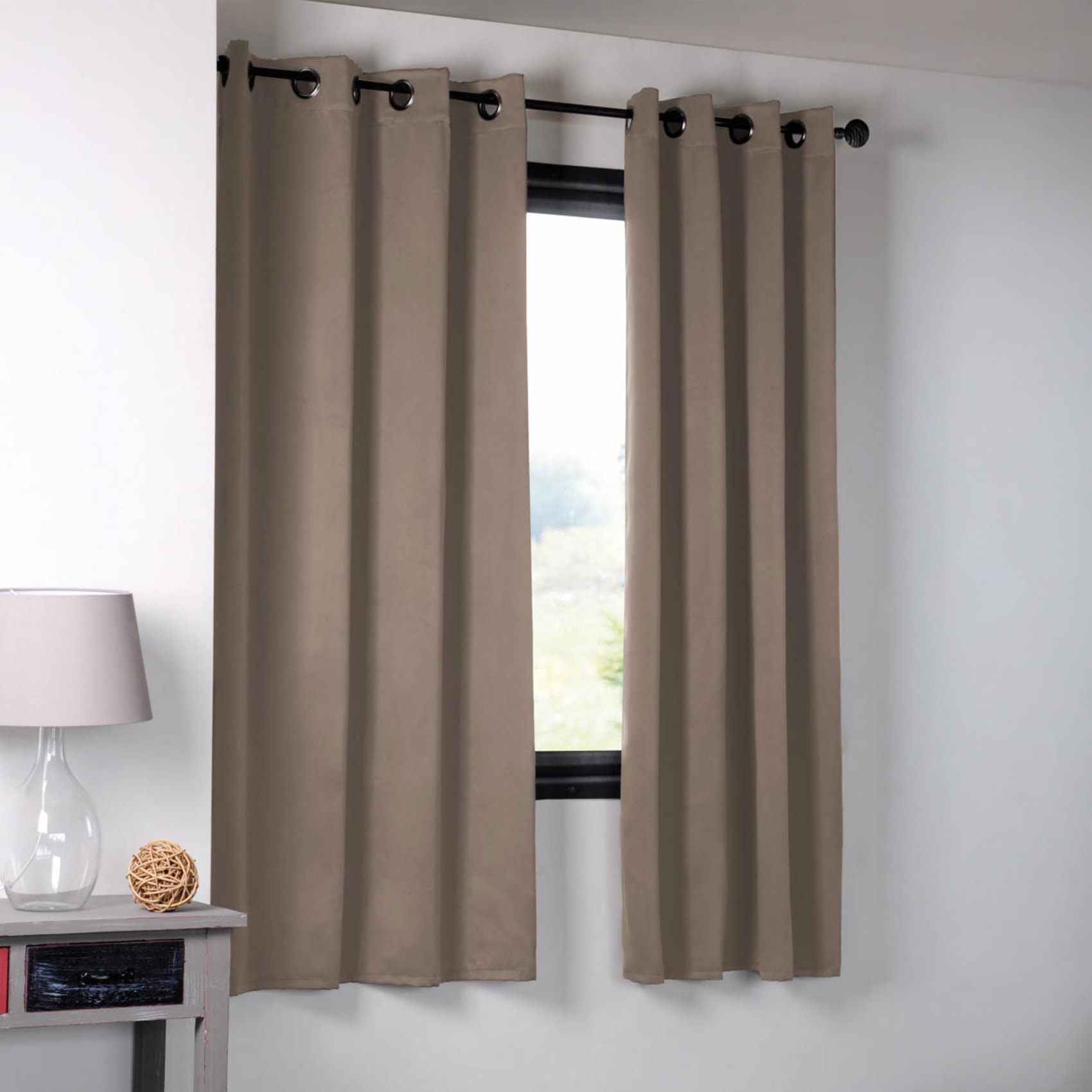 Rideau occultant uni 210gr/m2 - Beige