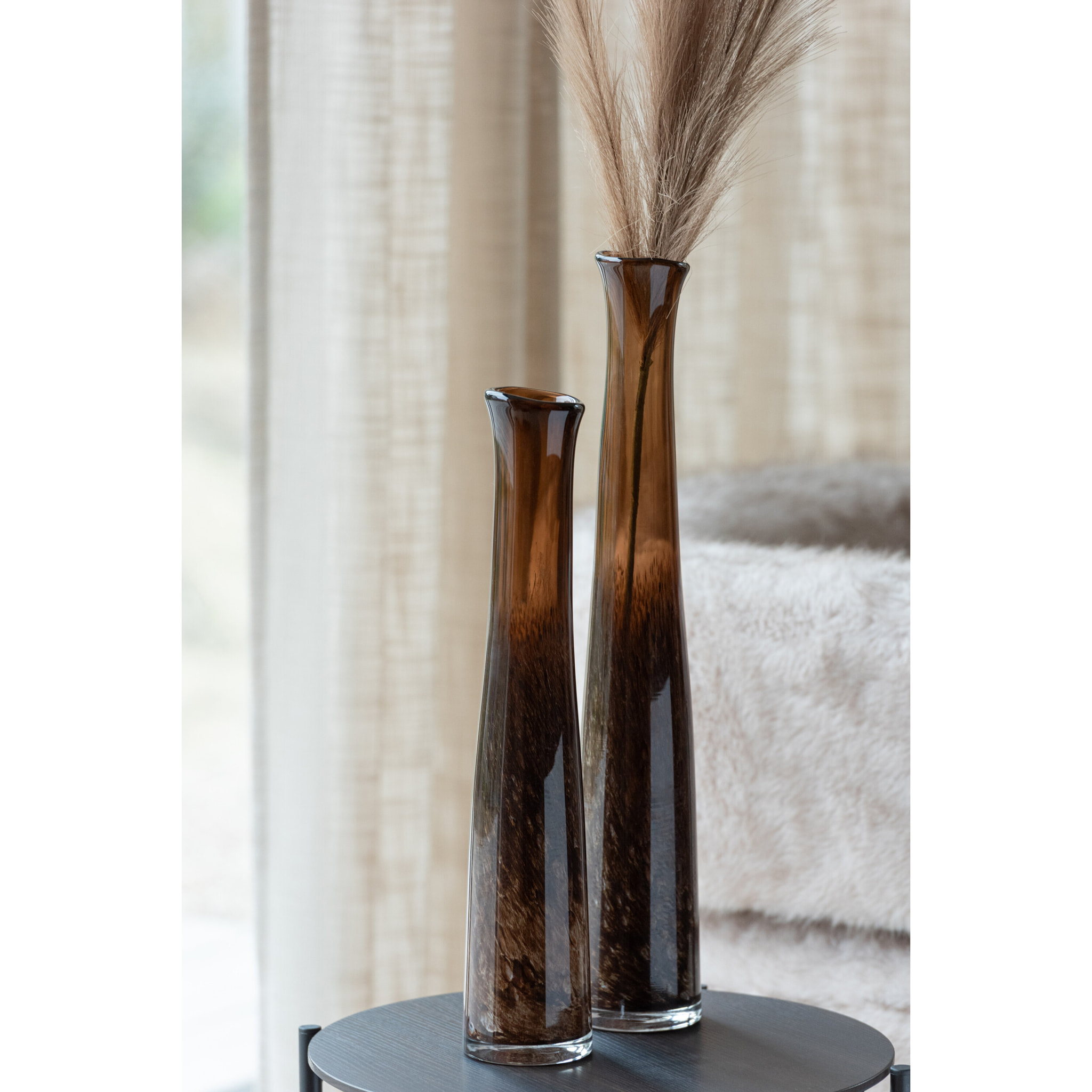 J-Line vase Cilindre - verre - brun - large - 60 cm de hauteur