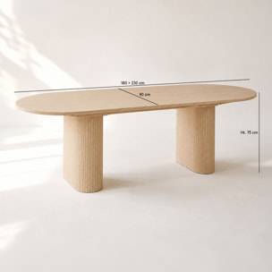 Table extensible 180-230cm effet bois naturel NOCERA