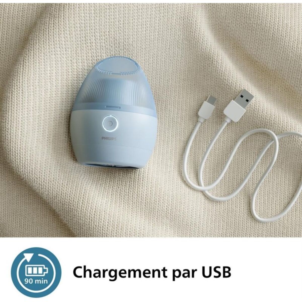 Rasoir Anti-bouloches PHILIPS GCA2100/20 rase bouloche 6 lames, USB C, Bleu