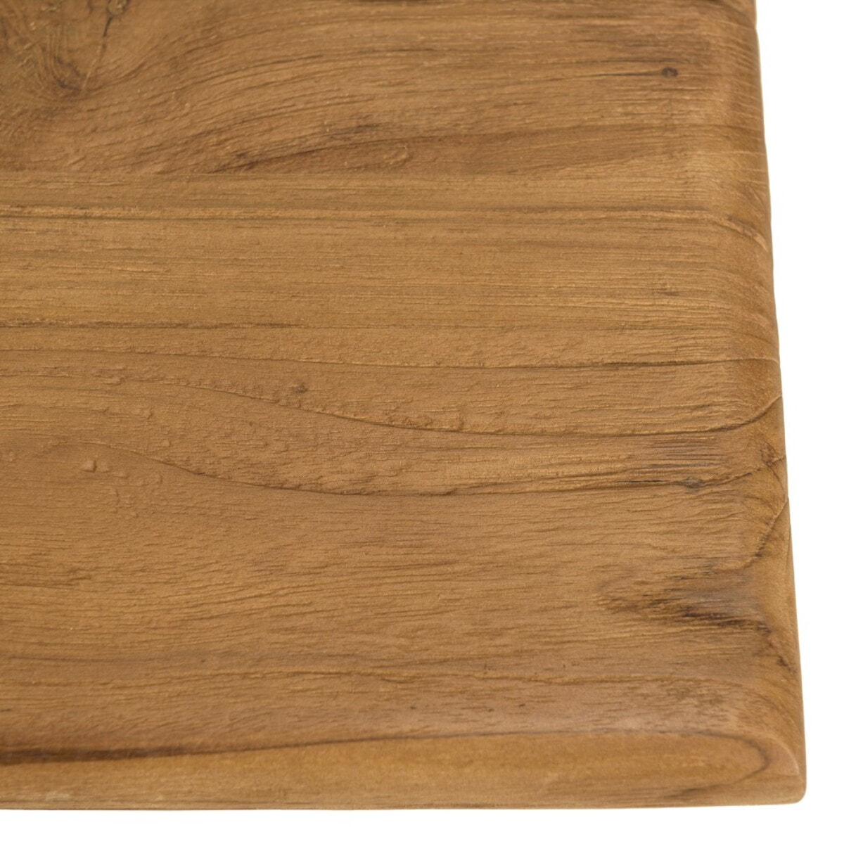 COLINE - Table à manger de jardin carrée en bois de teck recyclé 70cm (2 COLIS)