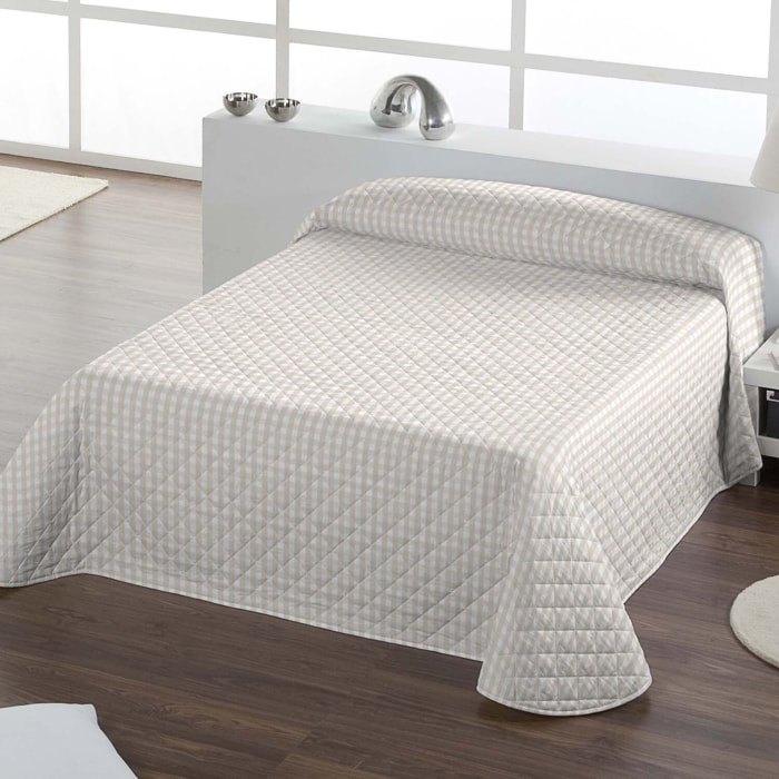 Icehome - Colcha Bouti Estampada - Reversible - 100% Poliéster - Microfibra - 70 gr/m² - Oxford Beig
