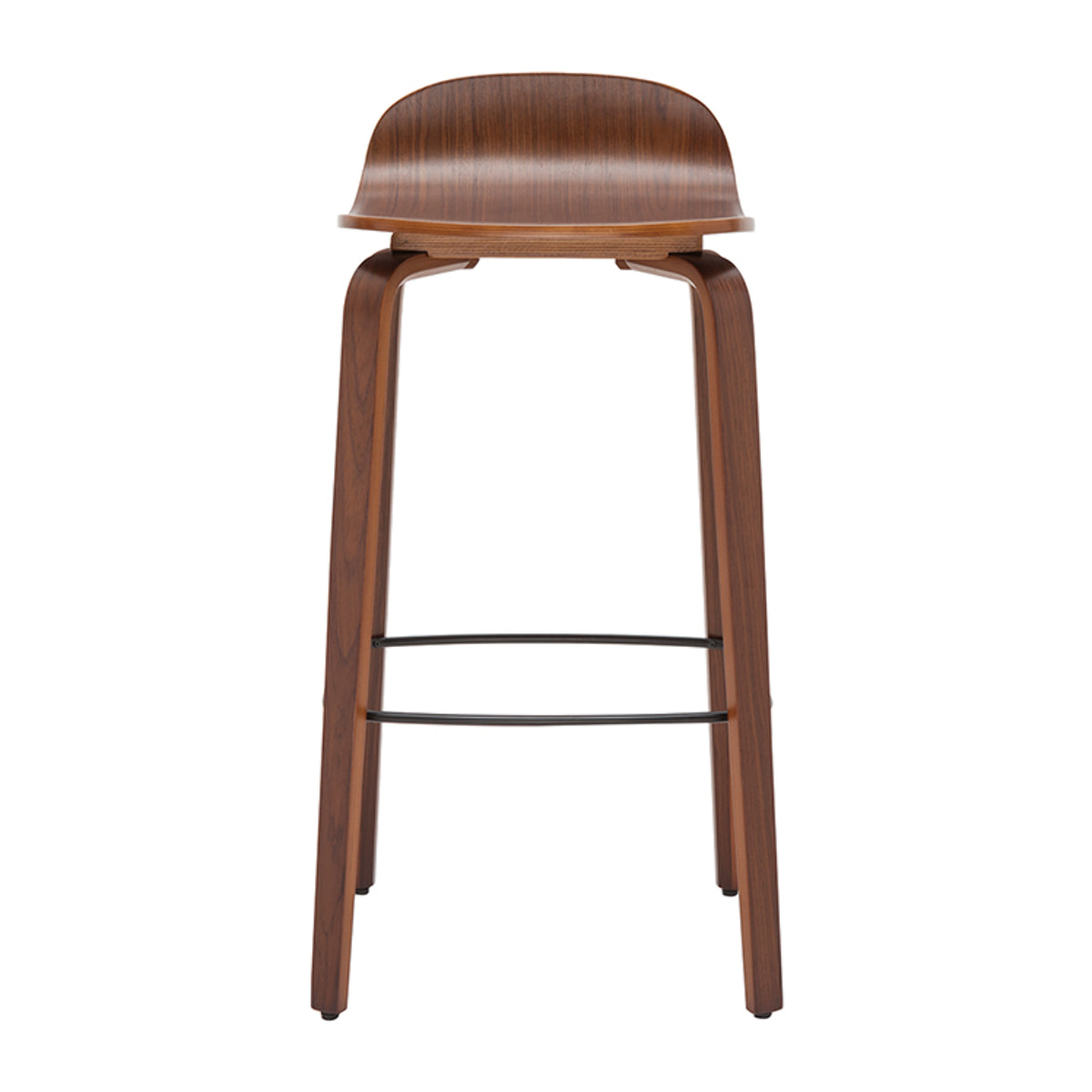 Tabourets de bar vintage noyer H68 cm (lot de 2) OBRA