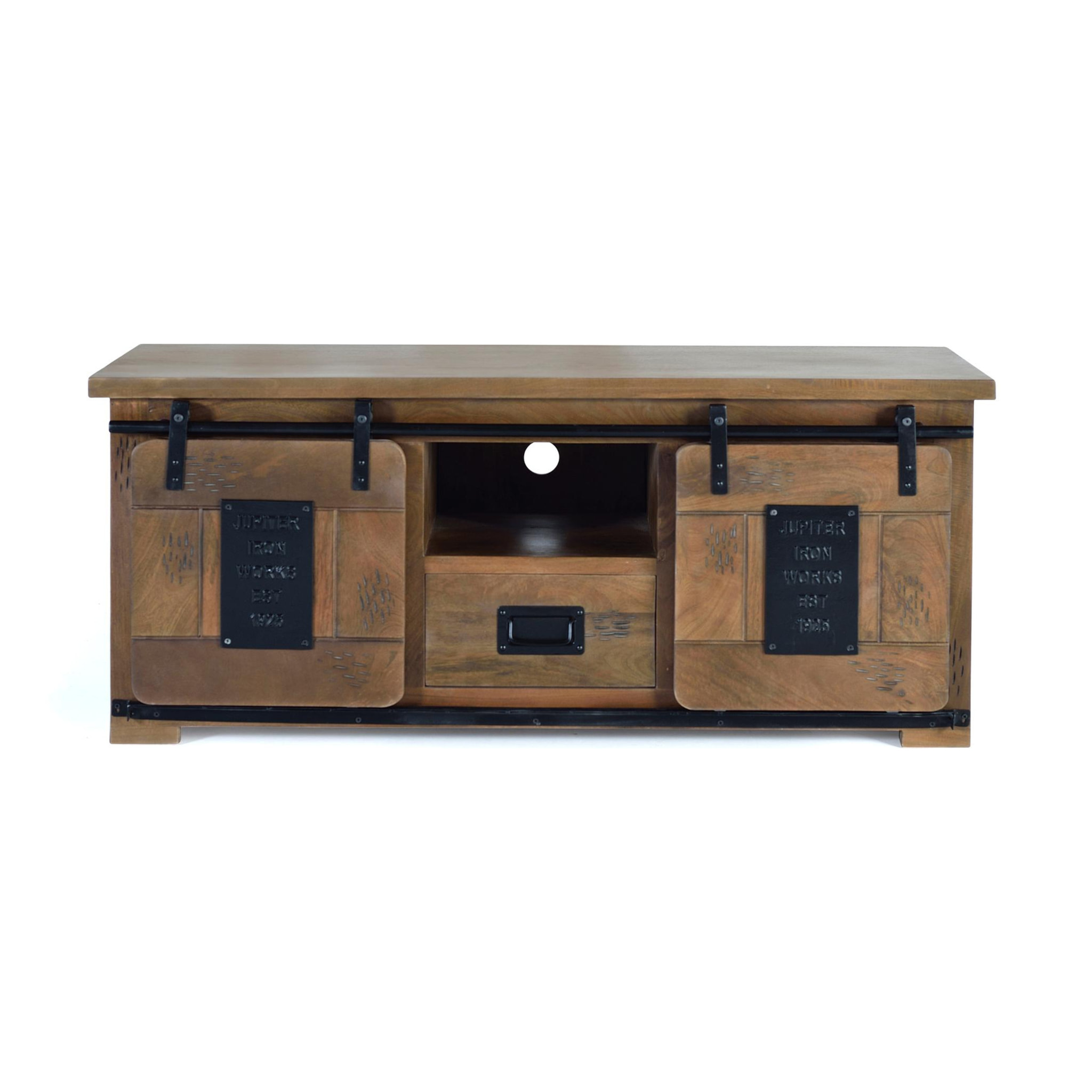 Mueble TV de Madera de Mango 130 Cm Estilo Industrial