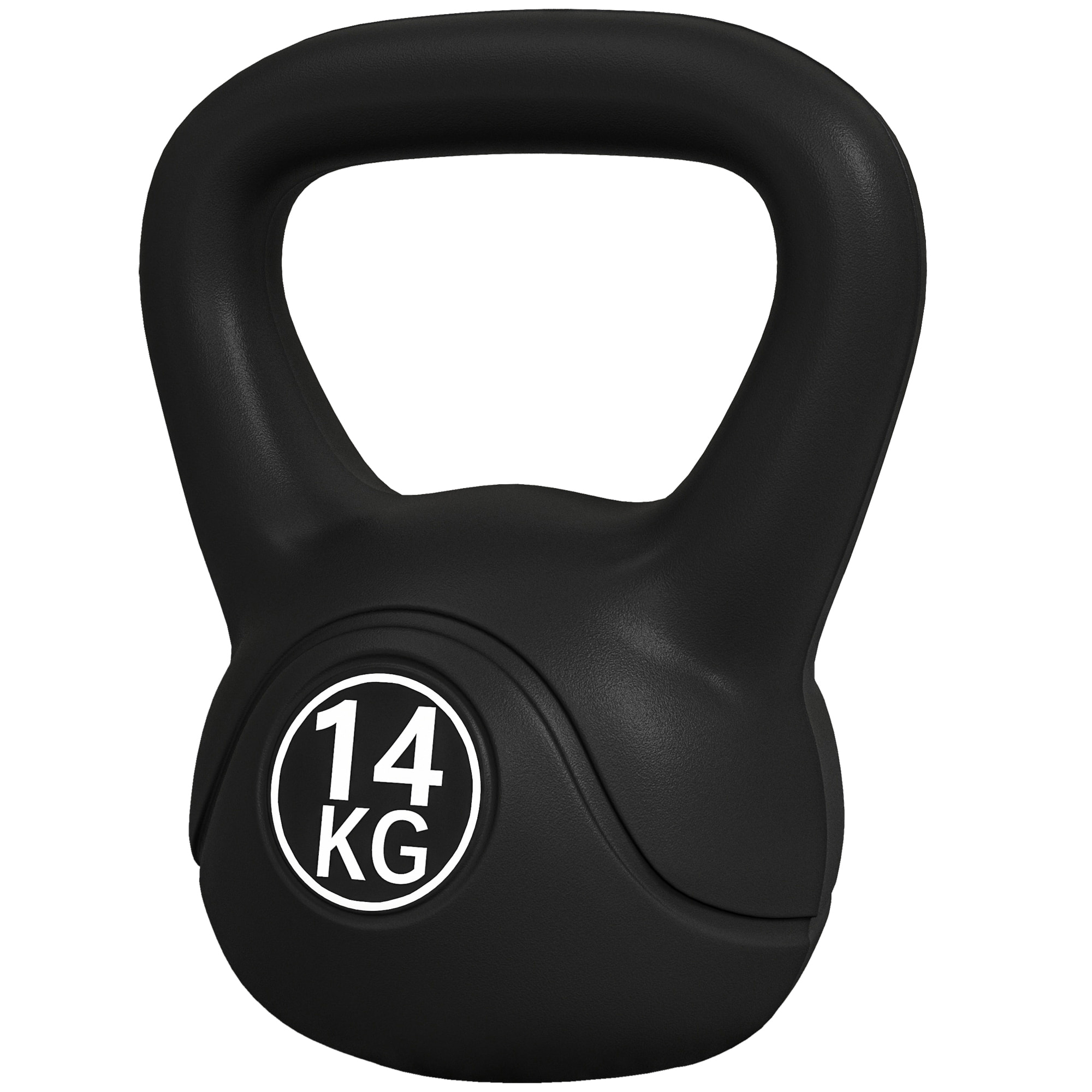 Kettlebell 14 Kg - haltère boule - poignée ergonomique - PVC noir