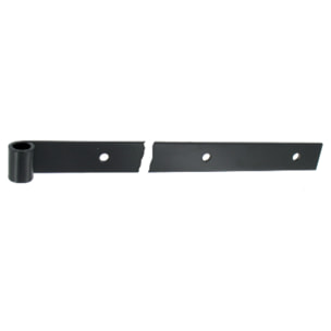 Penture droite - Bout carré percée - Epoxy noir - Hauteur : 39mm x épaisseur 4,5mm - Ø16 mm Longueur : 500MM
