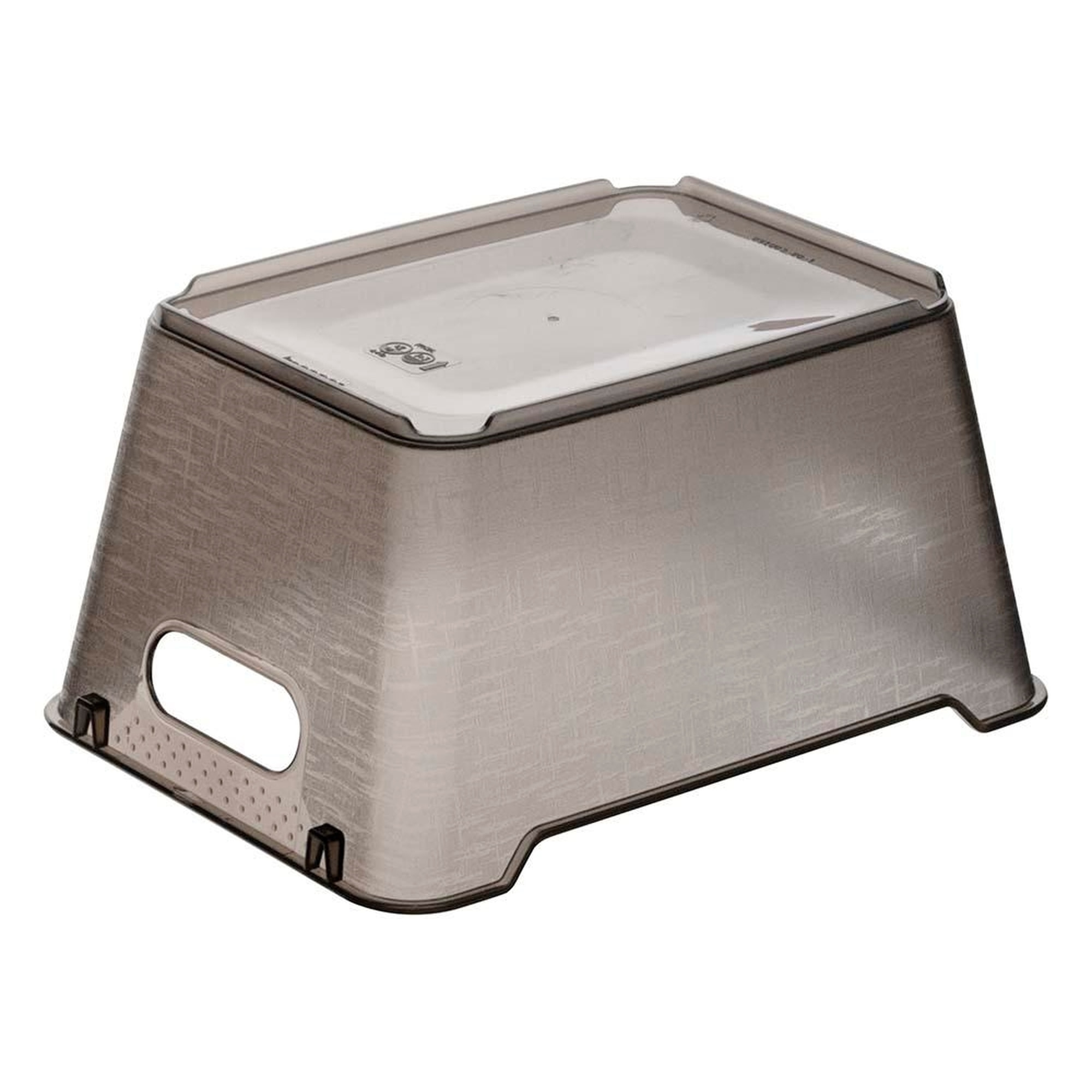 Caja de almacenaje de polipropileno color gris cristal