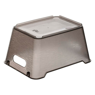 Caja de almacenaje de polipropileno color gris cristal